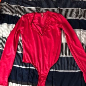 Hot pink bodysuit very fitted